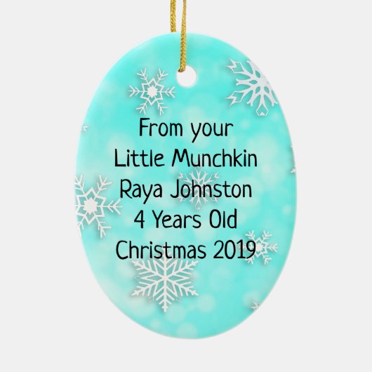 愛あなたパパ、クリスマスギフトパパクリスマス セラミックオーナメント (裏面)