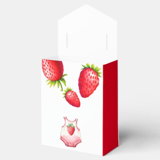 愛あなたベリー多くの赤ちゃんシャワーイチゴのピンク フェイバーボックス (オープン)