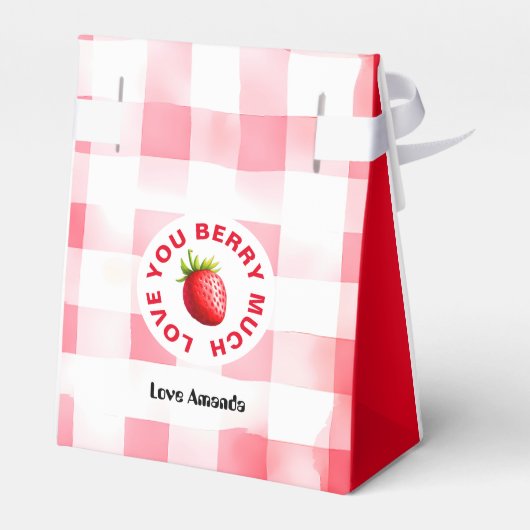 愛あなたベリー多くの赤ちゃんシャワーイチゴのピンク フェイバーボックス (裏面サイド)