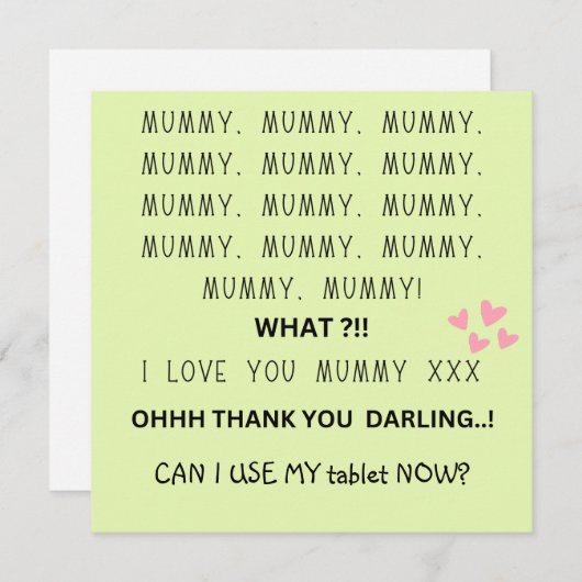 愛あなたママは私はタブレットの母親の日を使用できる シーズンカード (正面/裏面)