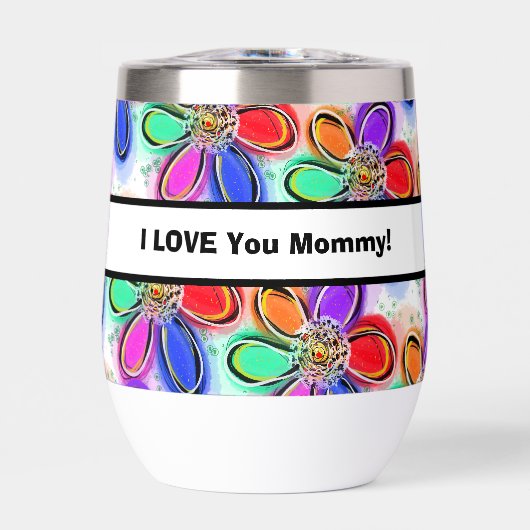 愛あなたママカラフル花アート愛する名前 (正面)