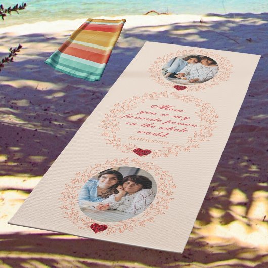 愛あなたママタイポグラフィフォトコラージュ母の日 ヨガマット