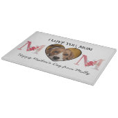 愛あなたママフローラカスタムハート犬の写真 カッティングボード (角)