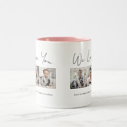 愛あなたママ写真2トーンのコーヒーマグ ツートーンマグカップ (中央)