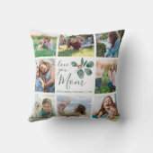 愛あなたママ家族の写真コラージュEucalyptus クッション (裏面)