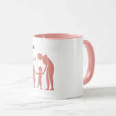 愛あなたママ家族シルエット母の日 マグカップ (正面右)