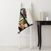 愛あなたママ家族フォトコラージブラック シェルパブランケット (インサイチュ)