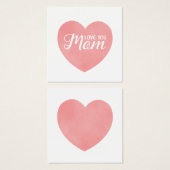 愛あなたママ文字、母の日ピンクハート (正面&裏面)