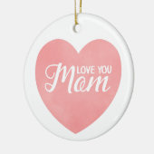 愛あなたママ文字、母の日ピンクハート セラミックオーナメント (左)