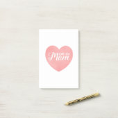 愛あなたママ文字、母の日ピンクハート ポストイット (デスク上)