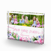 愛あなたママ母の日の水の色フォトコラージュ フォトブロック (右)