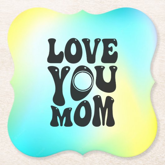 愛あなたママ母の日デザイン-51727 ペーパーコースター (正面)