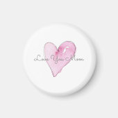 愛あなたママ甘いハートピンクウォーターカラーアート マグネット (正面)