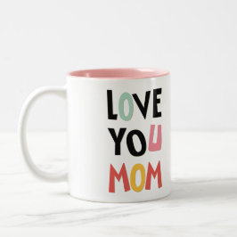 愛あなたママ2トーンのコーヒーマグ ツートーンマグカップ