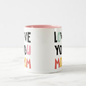 愛あなたママ2トーンのコーヒーマグ ツートーンマグカップ (中央)