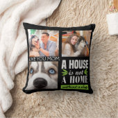 愛あなたママ3枚の写真と犬の引用文クッション クッション (ブランケット)