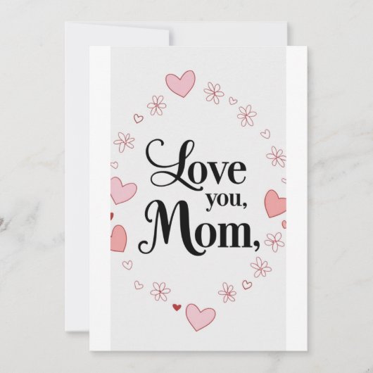 愛あなたママ、母の日ギフトカード 招待状 (正面)