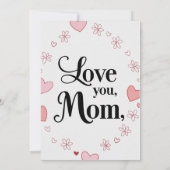 愛あなたママ、母の日ギフトカード 招待状 (裏面)