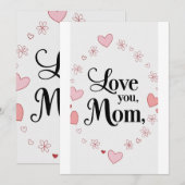 愛あなたママ、母の日ギフトカード 招待状 (正面/裏面)