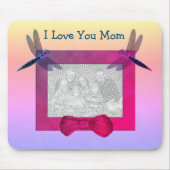 愛あなたママDragonflyパーソナライズされたフォトフレーム マウスパッド (正面)