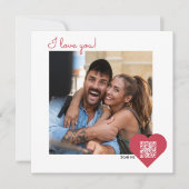 愛あなたモダン赤いハート写真曲valentine シーズンカード (正面)