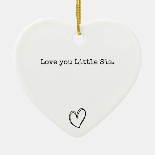 愛あなたリトルシス/シックなハート姉妹キープサケ セラミックオーナメント (正面)