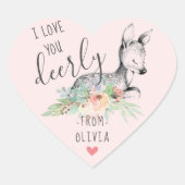 愛あなた厳粛な子供バレンタインデーのパーティーの好意 ハートシール (正面)