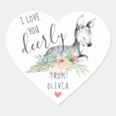 愛あなた厳粛な子供バレンタインデーのパーティーの好意 ハートシール (正面)