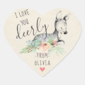 愛あなた厳粛な子供バレンタインデーのパーティーの好意 ハートシール (正面)