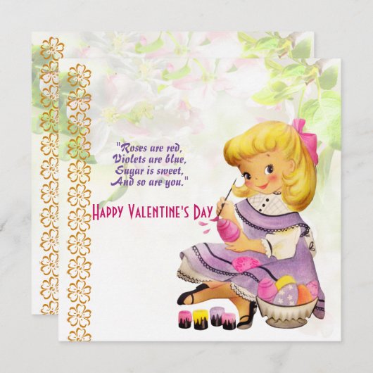 愛あなた娘フローラ素朴ヴィンテージバレンタイン (正面/裏面)