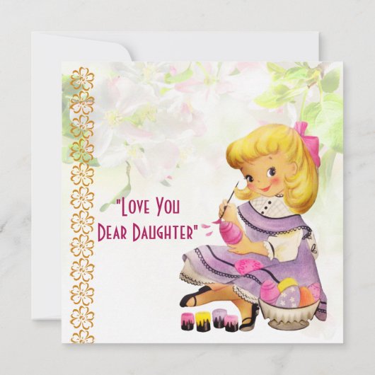 愛あなた娘フローラ素朴ヴィンテージバレンタイン (裏面)