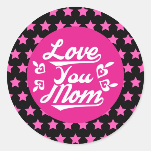 愛あなた母の日のデザイン-11996 ラウンドシール (正面)