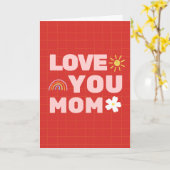 愛あなた母の日の折り畳みグリーティングカード カード (黄色い花)