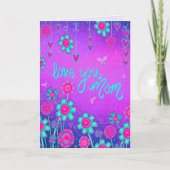 愛あなた母インスピレーションフローラハート紫 カード (正面)