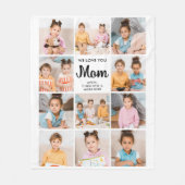 愛あなた母カスタム母の日11写真コラージュ フリースブランケット (正面)