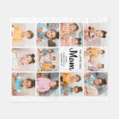 愛あなた母カスタム母の日11写真コラージュ フリースブランケット (正面(横))