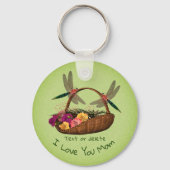 愛あなた母トンボ花かご キーホルダー (正面)