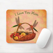 愛あなた母トンボ花かご マウスパッド (マウス)