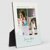 愛あなた母ミント母の日のギフト写真コラージュ フォトプラーク (側面)