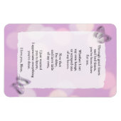 愛あなた母、詩、紫の蝶 マグネット (横)