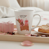 愛あなた毛皮を超える可愛いダッフランスのシュント犬 カフェラテマグ