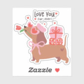 愛あなた毛皮を超える可愛いダッフランスのシュント犬 シール (シート)