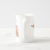 愛あなた毛皮を超える可愛いダッフランスのシュント犬 ボーンチャイナマグカップ (裏面)