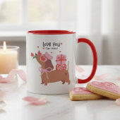 愛あなた毛皮を超える可愛いダッフランスのシュント犬 マグカップ