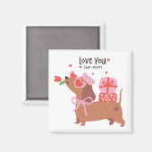 愛あなた毛皮を超える可愛いダッフランスのシュント犬 マグネット (正面/裏面)