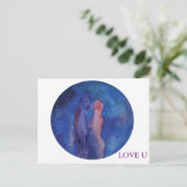 愛あなた水キスをする色アートバレンタインハガキ シーズンポストカード (スタンド正面)