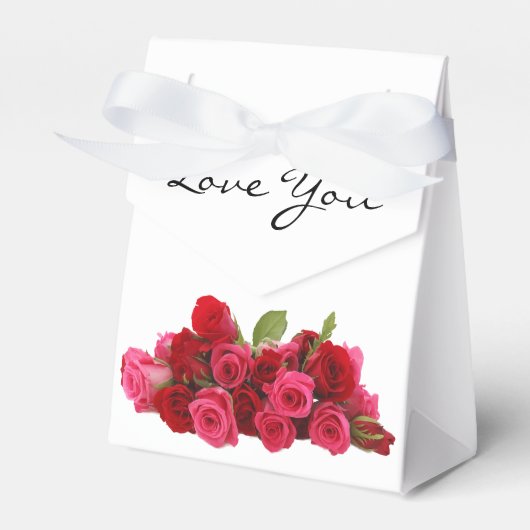 愛あなた永遠に赤とピンクのバラ フェイバーボックス (正面サイド)