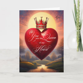 愛あなた王冠と私のハートの女王 カード