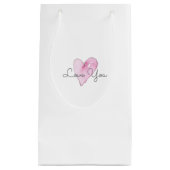 愛あなた甘いピンクの水の色のハート永遠 スモールペーパーバッグ (正面)