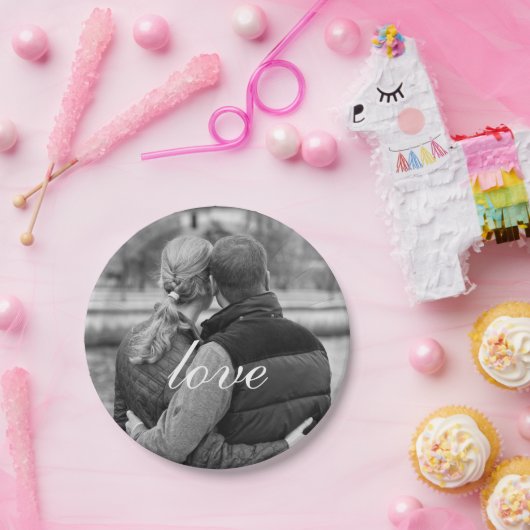 愛あなた自身の写真を作成 ペーパープレート (パーティー)